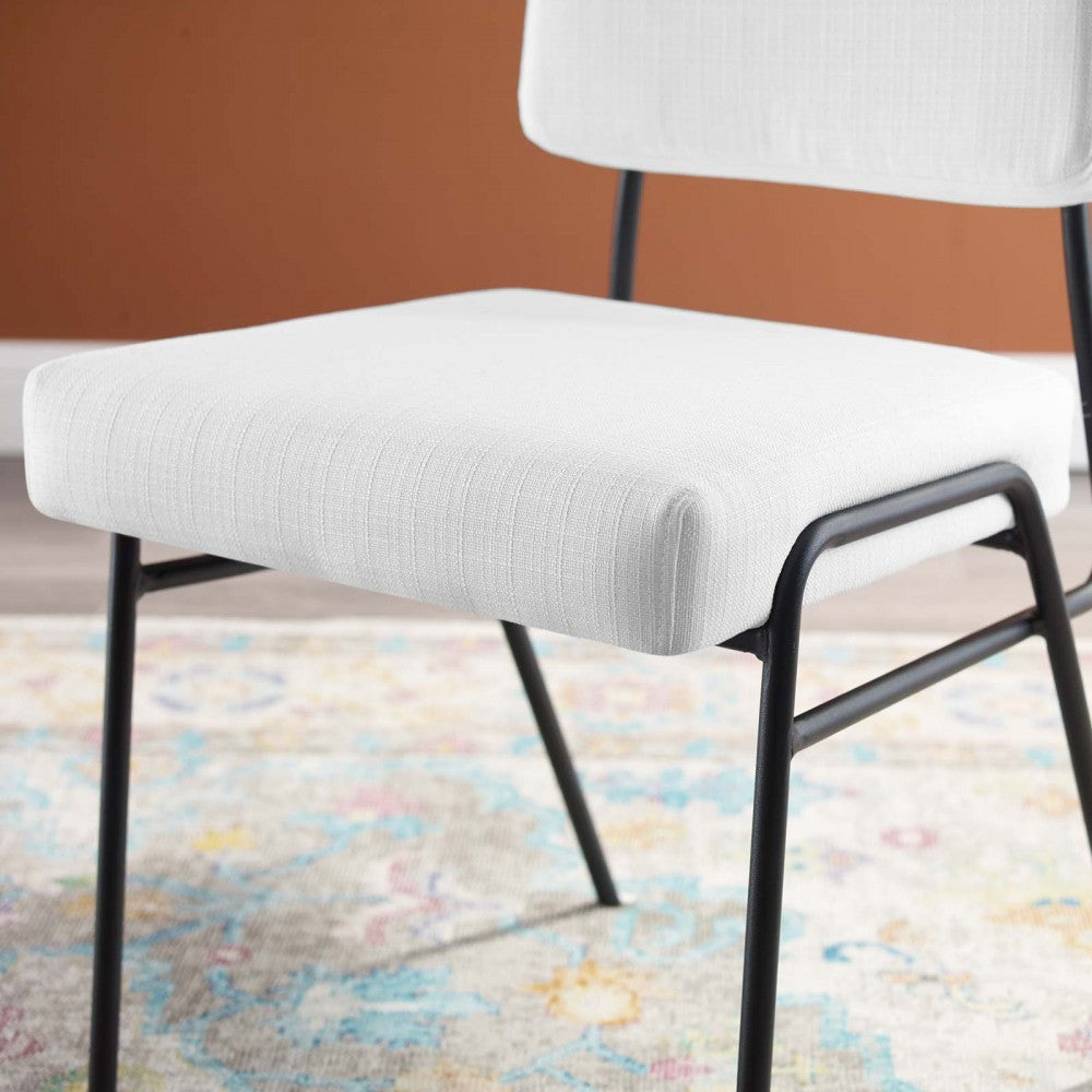 Craft Upholstered Fabric Dining Side Chair, Black White