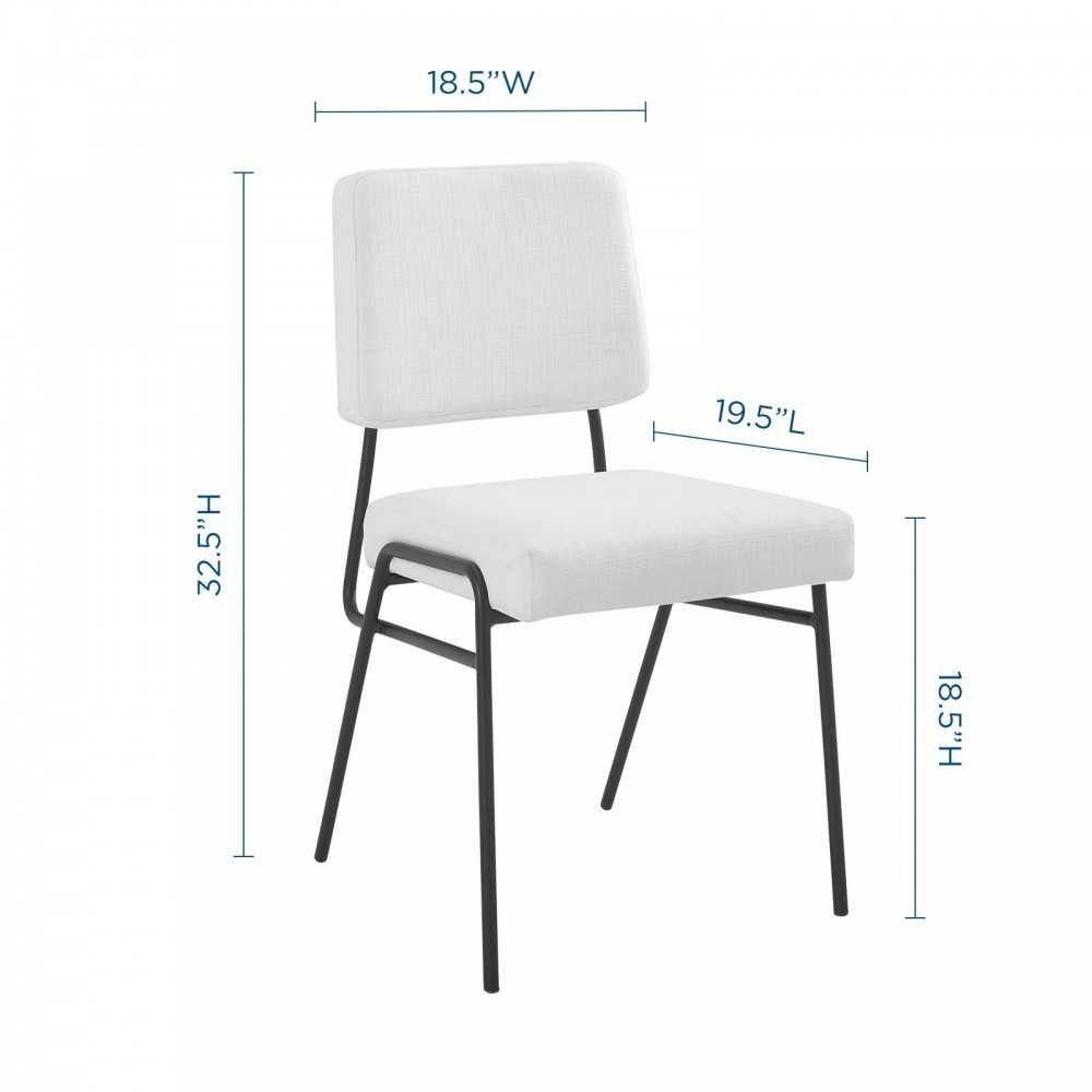 Craft Upholstered Fabric Dining Side Chair, Black White