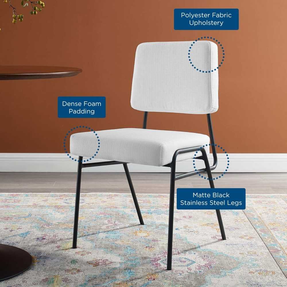 Craft Upholstered Fabric Dining Side Chair, Black White