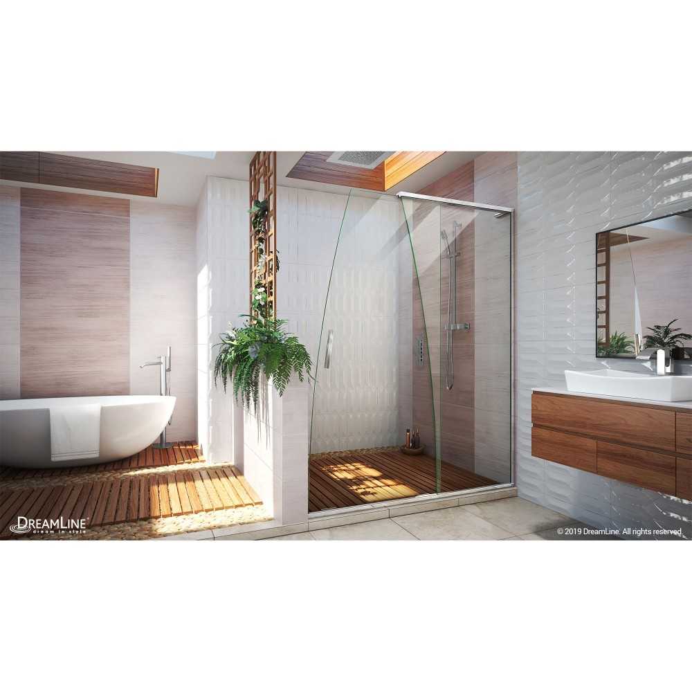 Crest 58-60 in. W x 76 in. H Clear Glass Frameless Sliding Shower Door in Chrome