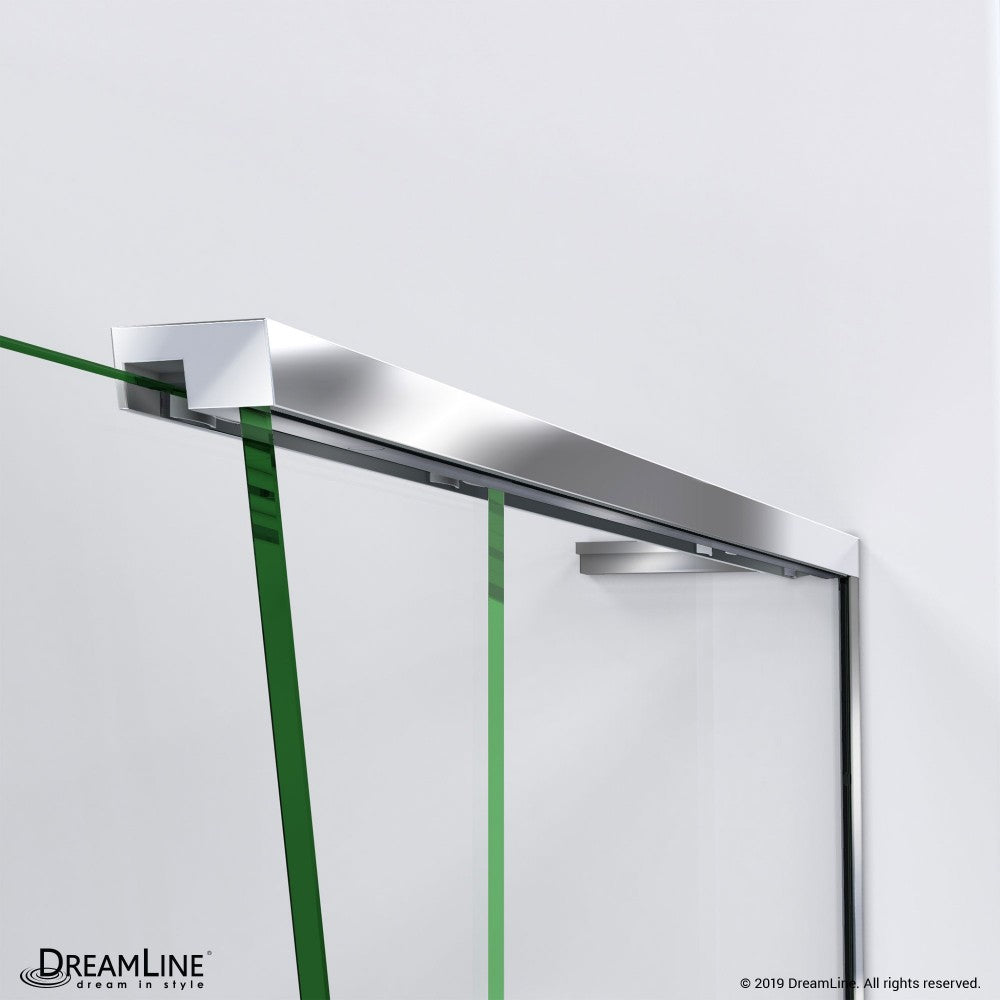 Crest 58-60 in. W x 76 in. H Clear Glass Frameless Sliding Shower Door in Chrome