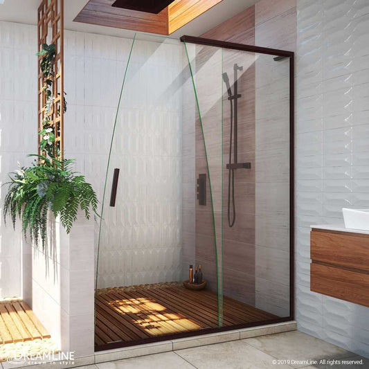 Crest 58-60 in. W x 76 in. H Clear Glass Frameless Sliding Shower Door in Oil Rubbed Bronze