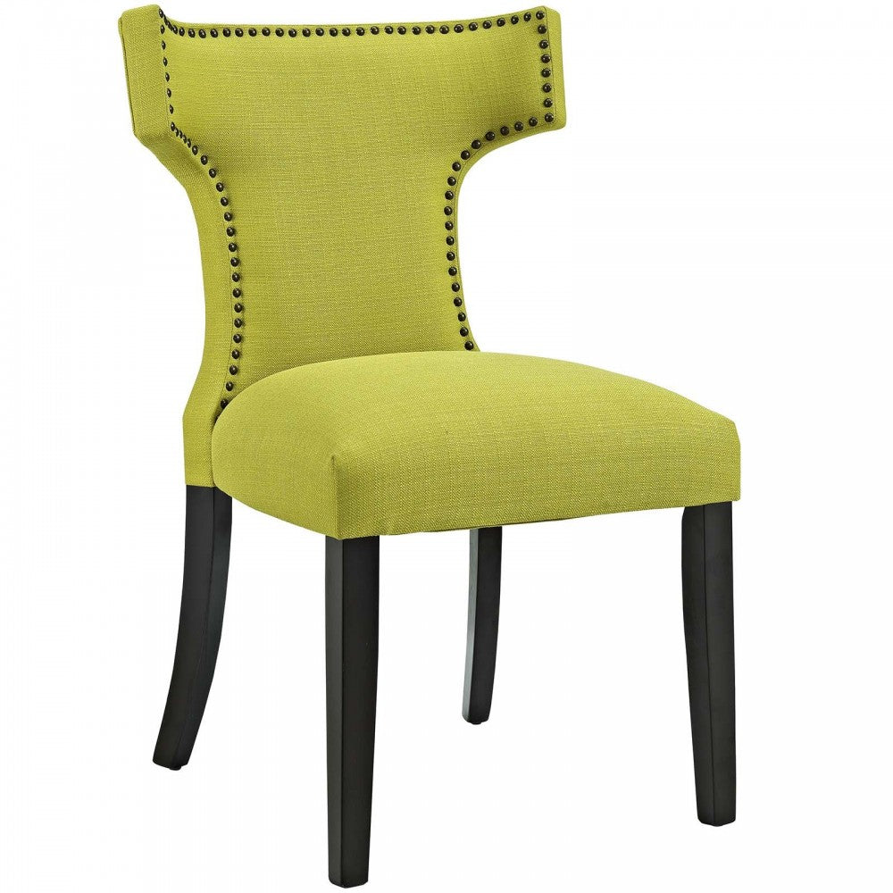 Curve Dining Side Chair Fabric Set of 2, Wheatgrass