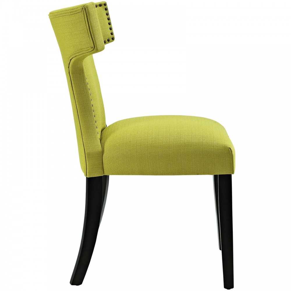 Curve Dining Side Chair Fabric Set of 2, Wheatgrass