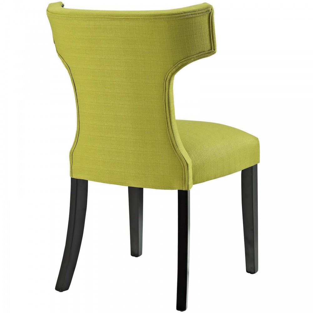 Curve Dining Side Chair Fabric Set of 2, Wheatgrass