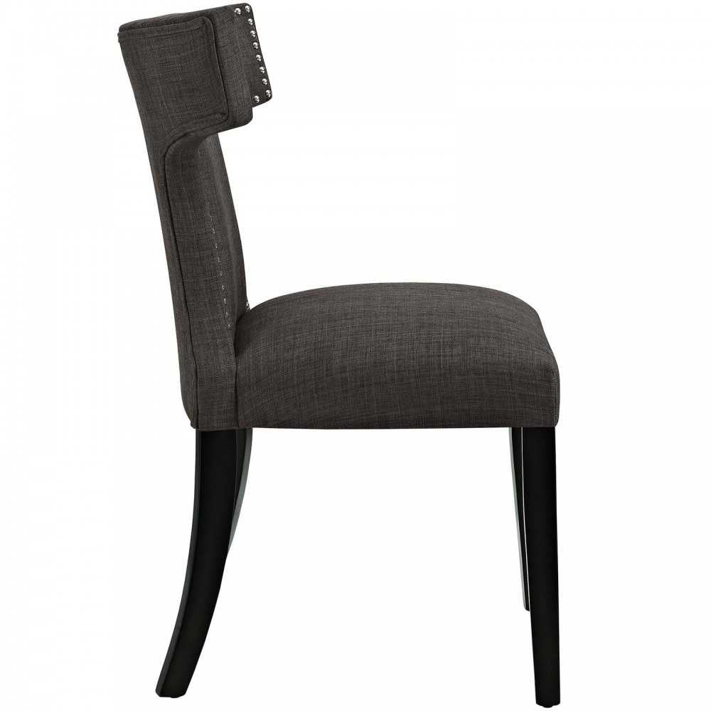 Curve Dining Side Chair Fabric Set of 2, Brown