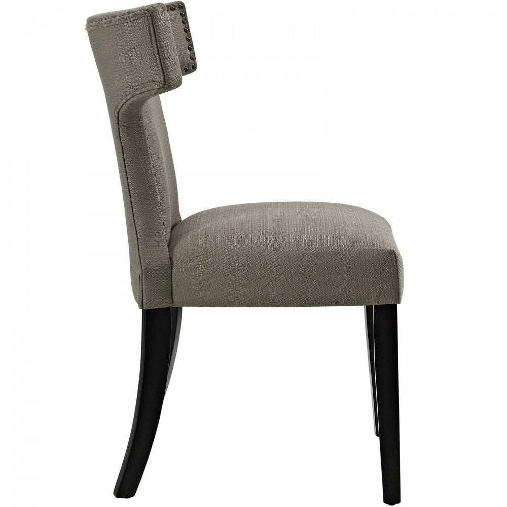 Curve Dining Side Chair Fabric Set of 2, Granite