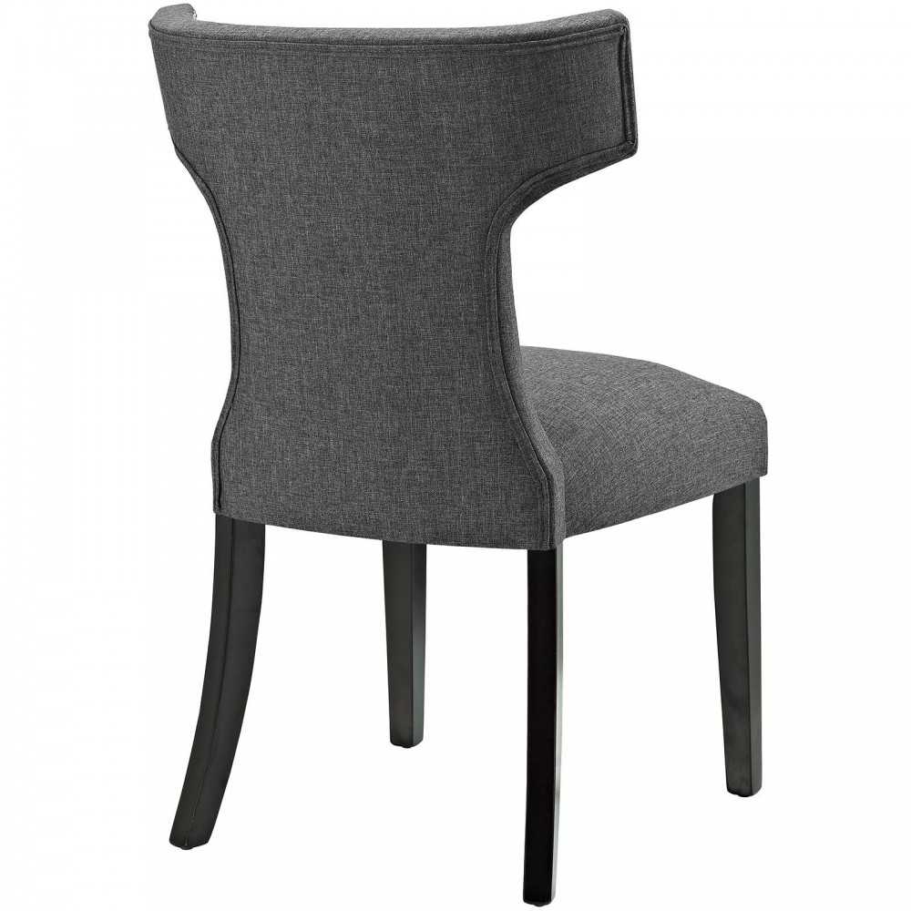 Curve Dining Side Chair Fabric Set of 2, Gray