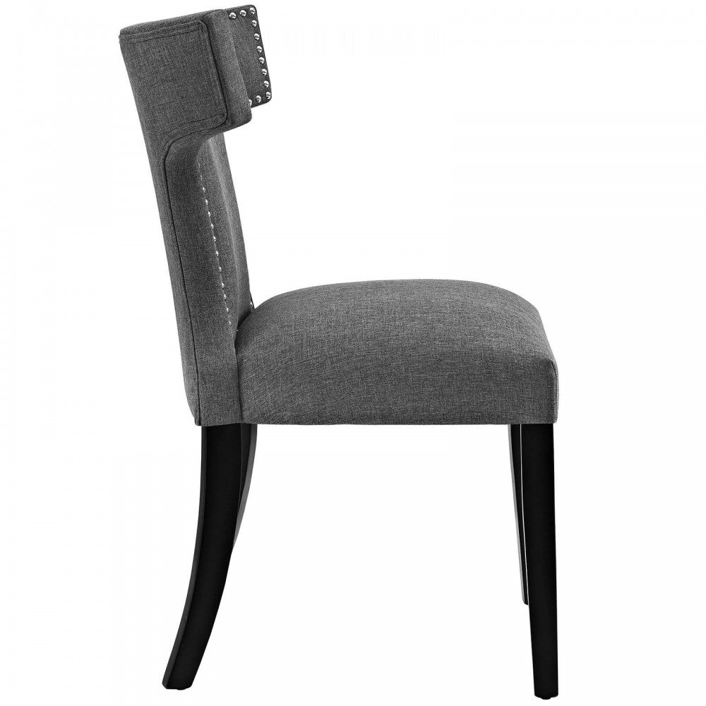 Curve Dining Side Chair Fabric Set of 2, Gray