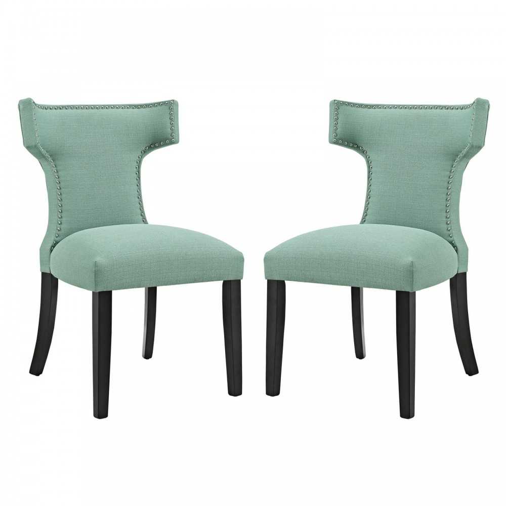 Curve Dining Side Chair Fabric Set of 2, Laguna