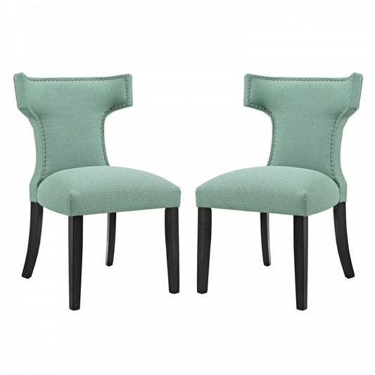 Curve Dining Side Chair Fabric Set of 2, Laguna