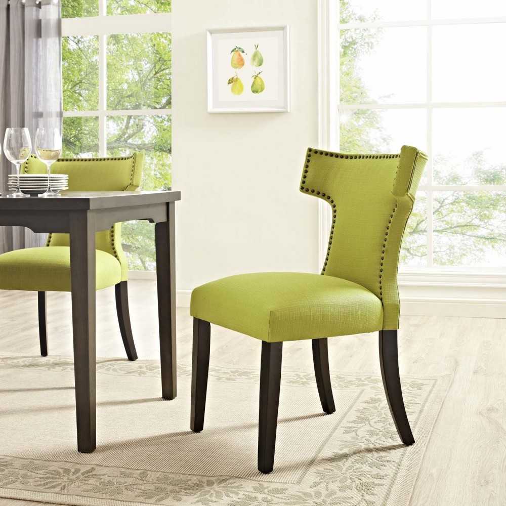 Curve Fabric Dining Chair, Wheatgrass