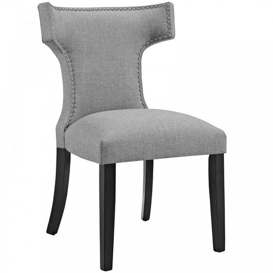 Curve Fabric Dining Chair, Light Gray