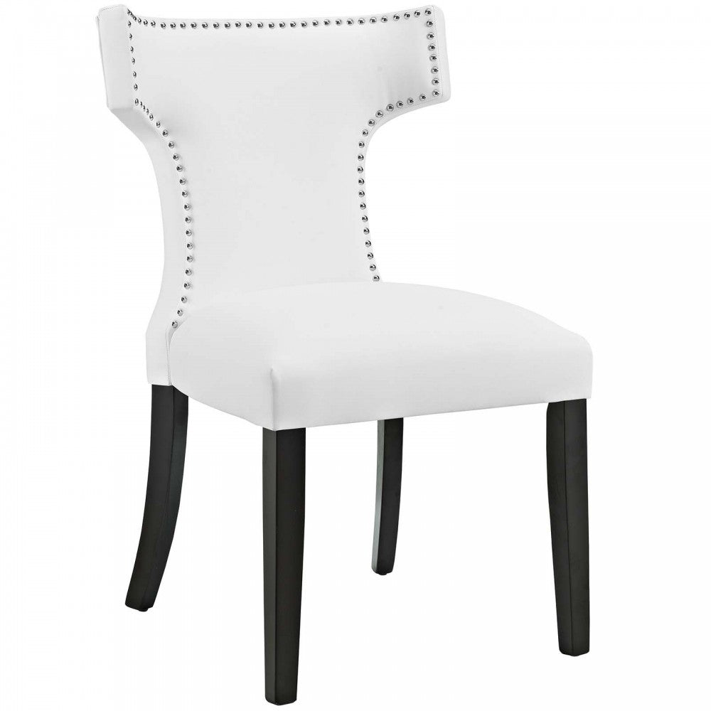 Curve Vinyl Dining Chair, White, EEI-2220-WHI