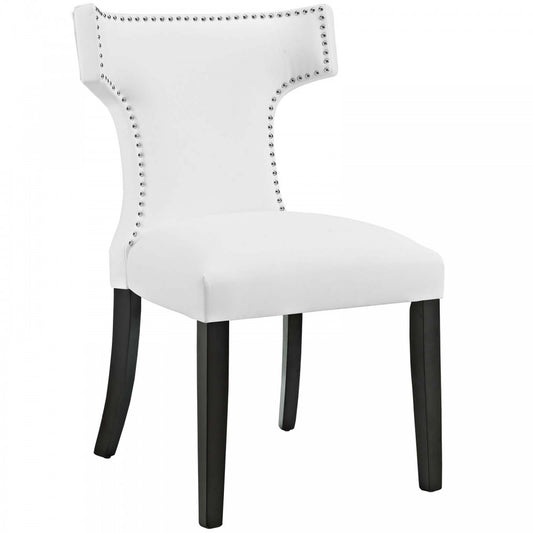Curve Vinyl Dining Chair, White, EEI-2220-WHI