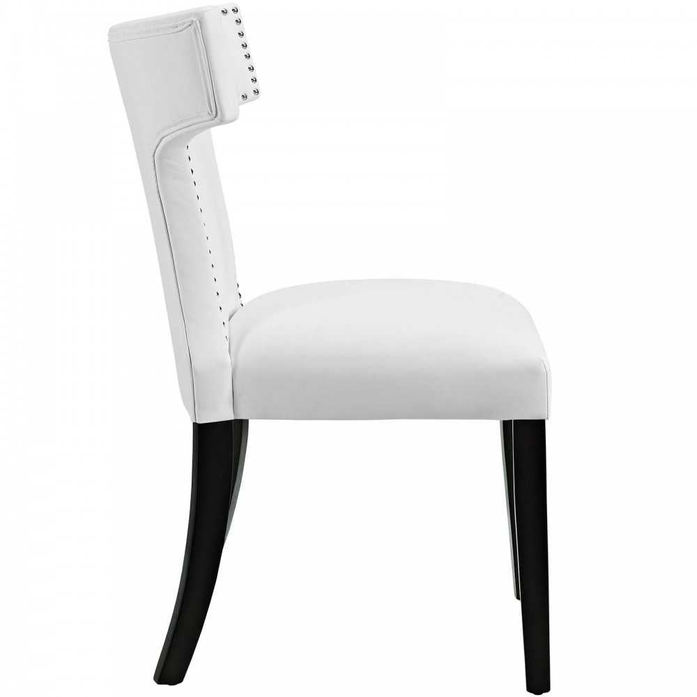 Curve Vinyl Dining Chair, White, EEI-2220-WHI