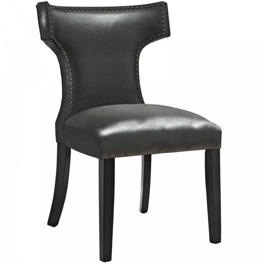 Curve Vinyl Dining Chair, Black, EEI-3922-BLK