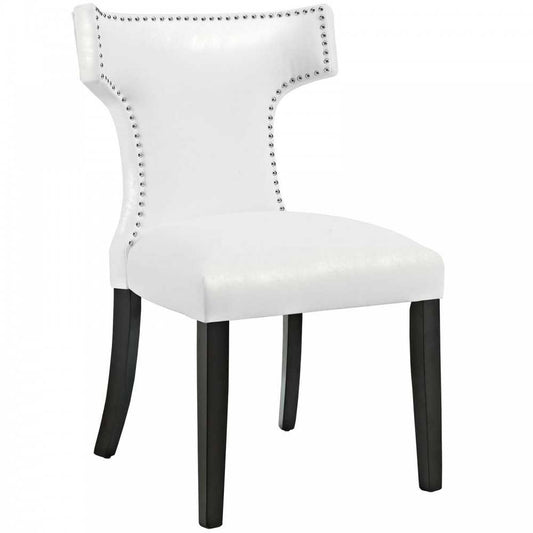Curve Vinyl Dining Chair, White, EEI-3922-WHI