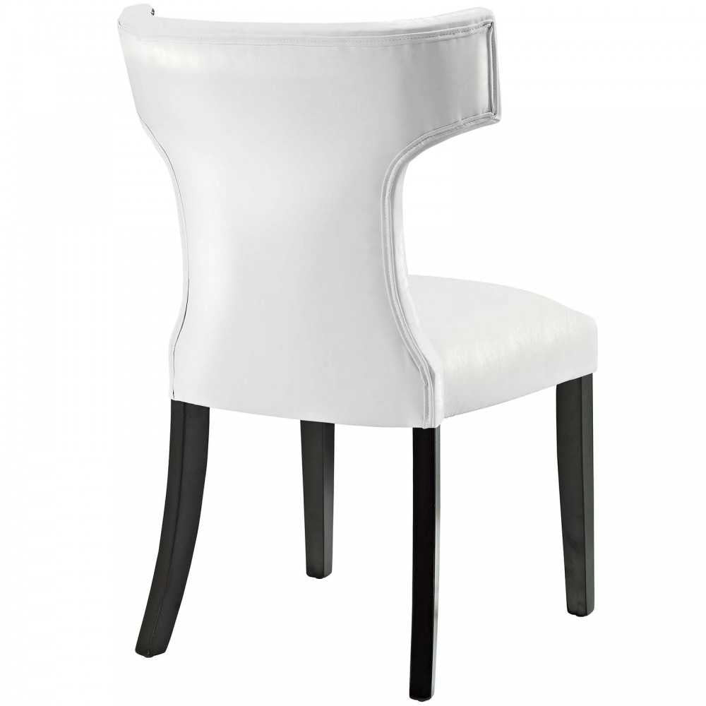 Curve Vinyl Dining Chair, White, EEI-3922-WHI