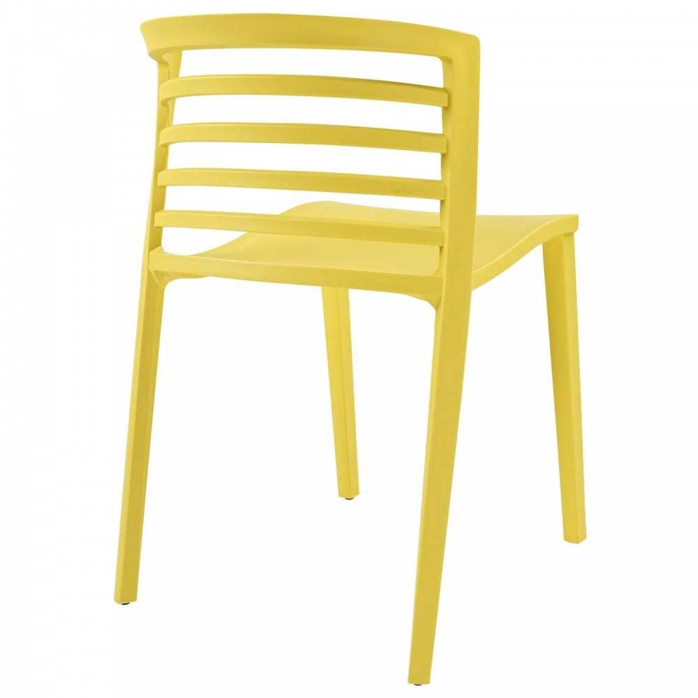 Curvy Dining Chairs Set of 2, Yellow