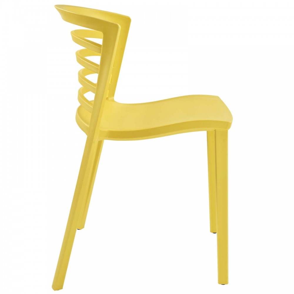 Curvy Dining Chairs Set of 2, Yellow