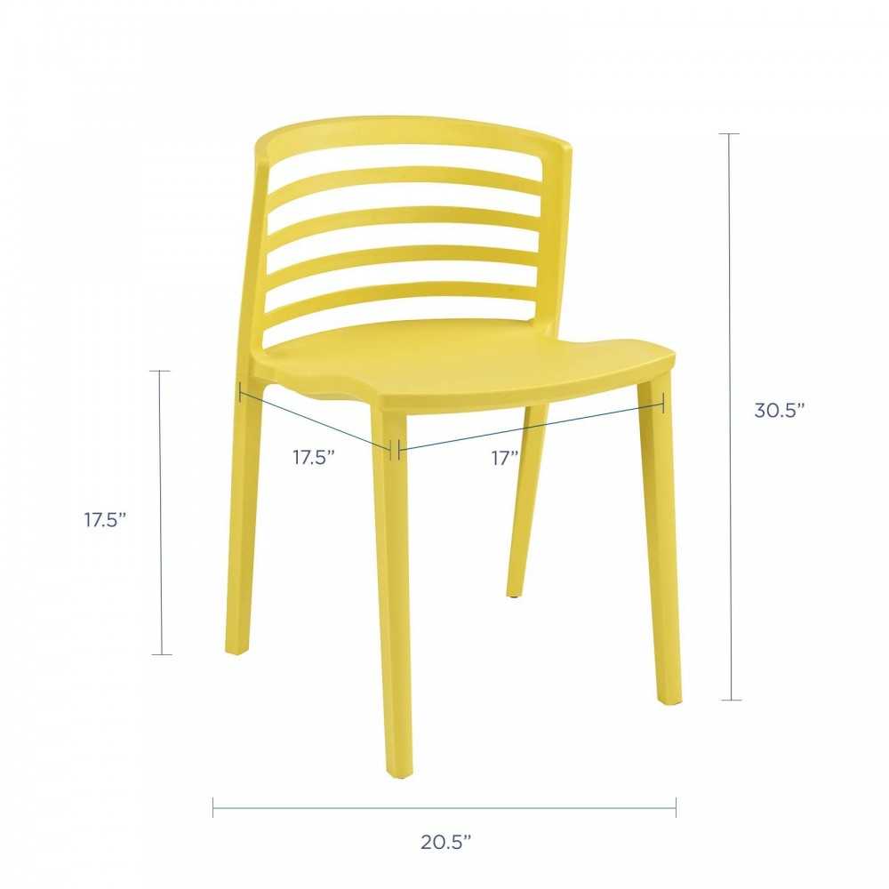 Curvy Dining Chairs Set of 2, Yellow