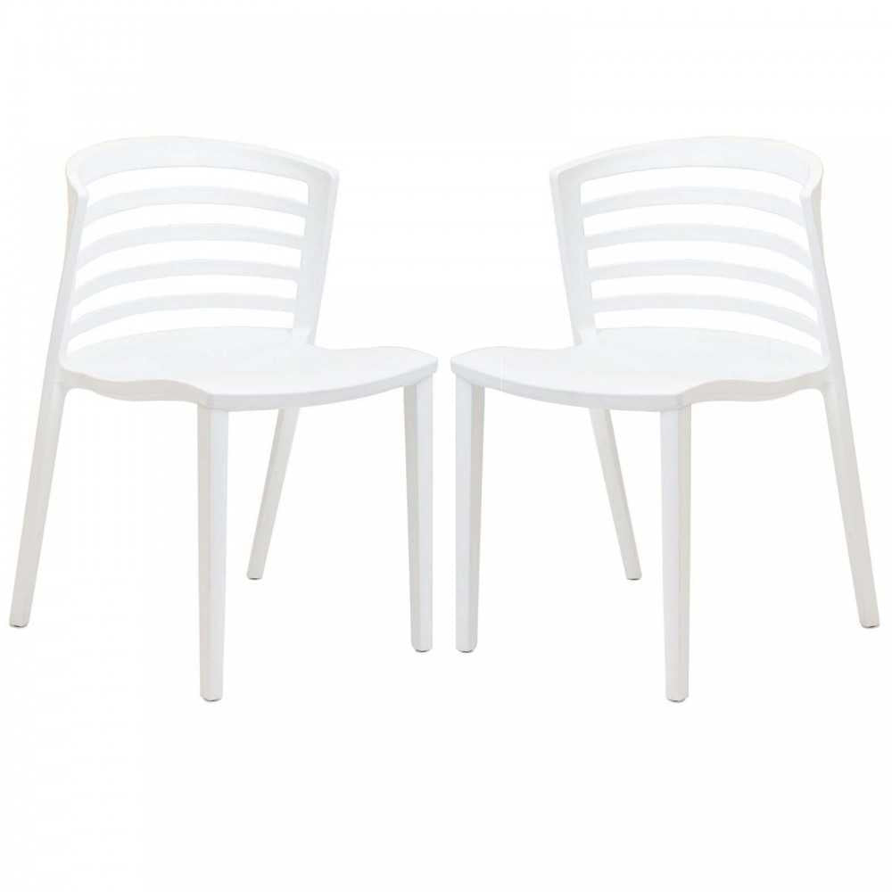 Curvy Dining Chairs Set of 2, White