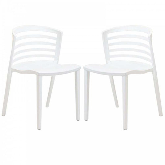 Curvy Dining Chairs Set of 2, White