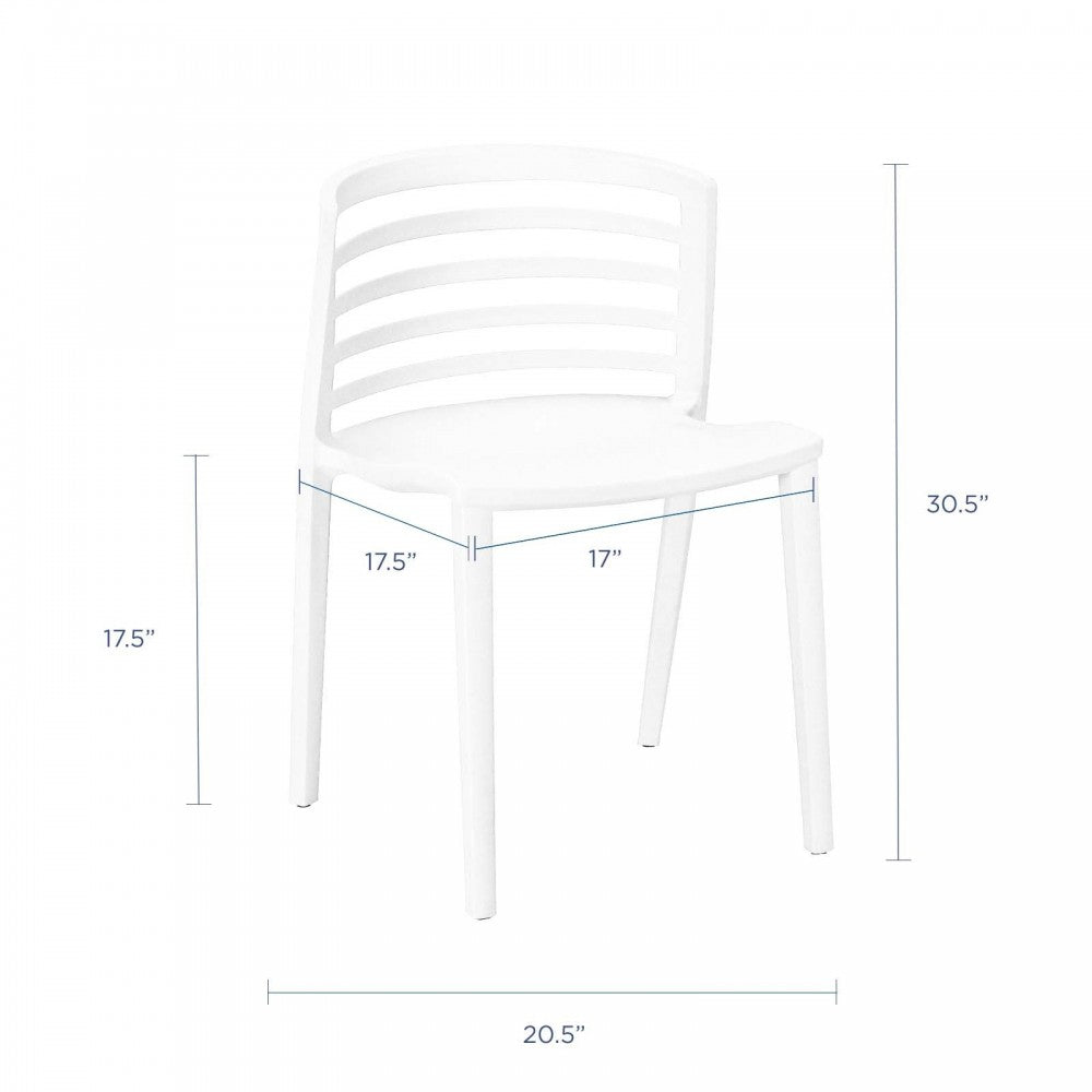 Curvy Dining Chairs Set of 2, White