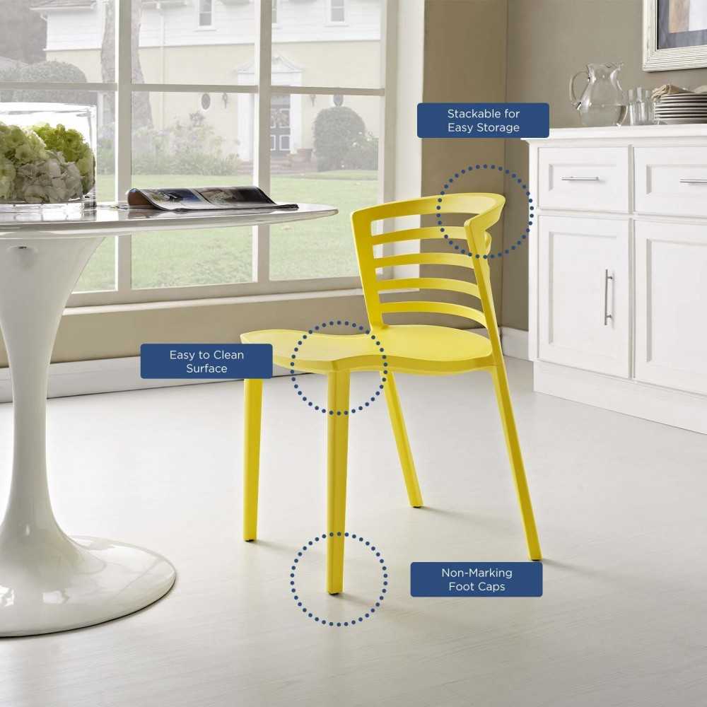 Curvy Dining Side Chair, Yellow