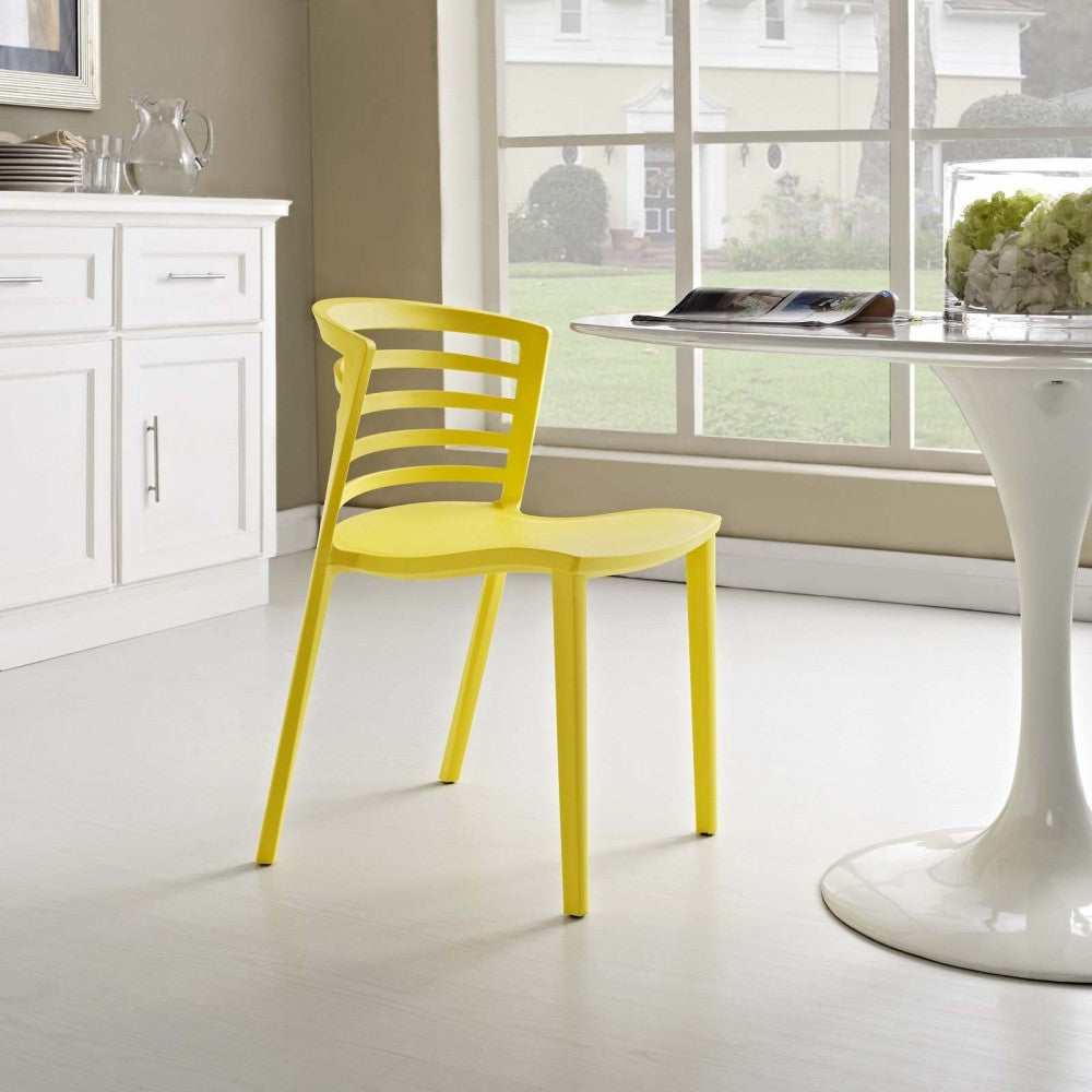 Curvy Dining Side Chair, Yellow