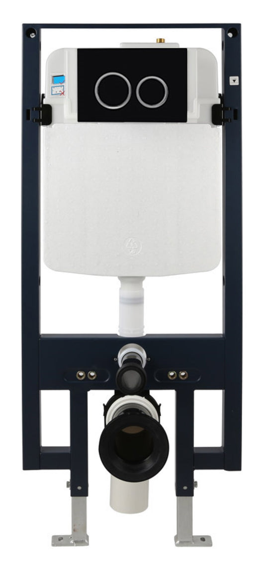 Black Matte Dual Flush Wall Mounted Toilet Tank Carrier for WD101, WD332, WD333