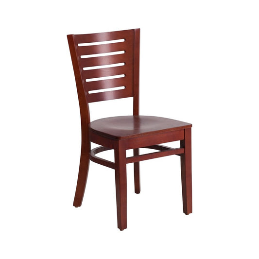 Darby Series Slat Back Mahogany Wood Restaurant Chair
