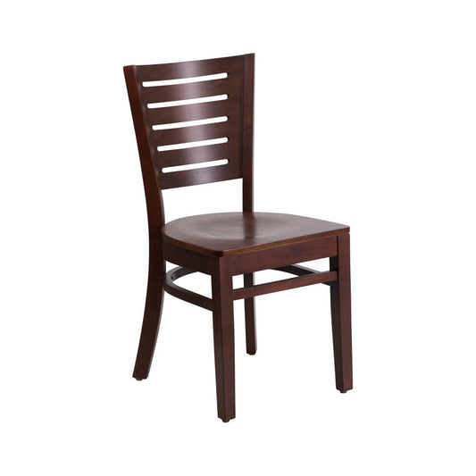 Darby Series Slat Back Walnut Wood Restaurant Chair