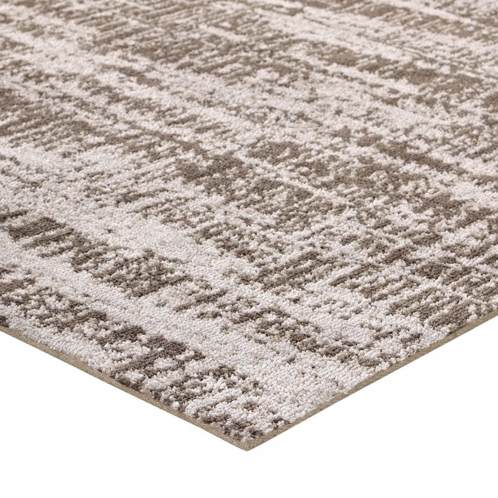 Darja Distressed Rustic Modern 5x8 Area Rug, Light and Dark Tan