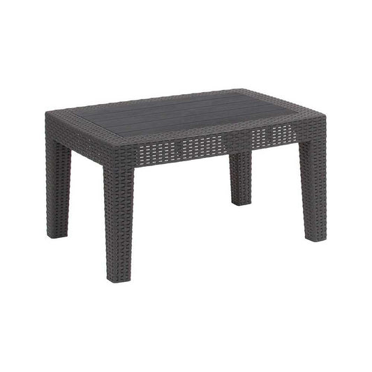 Dark Gray Faux Rattan Coffee Table