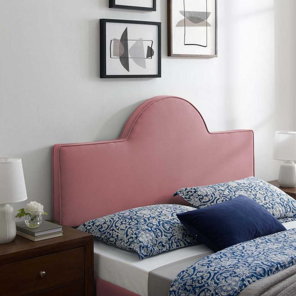 Dawn Full/Queen Performance Velvet Headboard, Dusty Rose