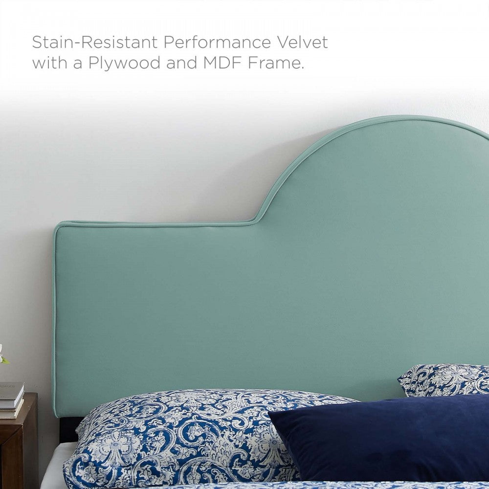 Dawn Full/Queen Performance Velvet Headboard, Mint