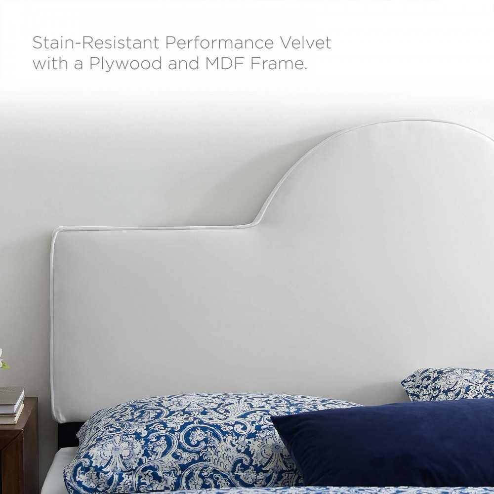 Dawn Full/Queen Performance Velvet Headboard, White