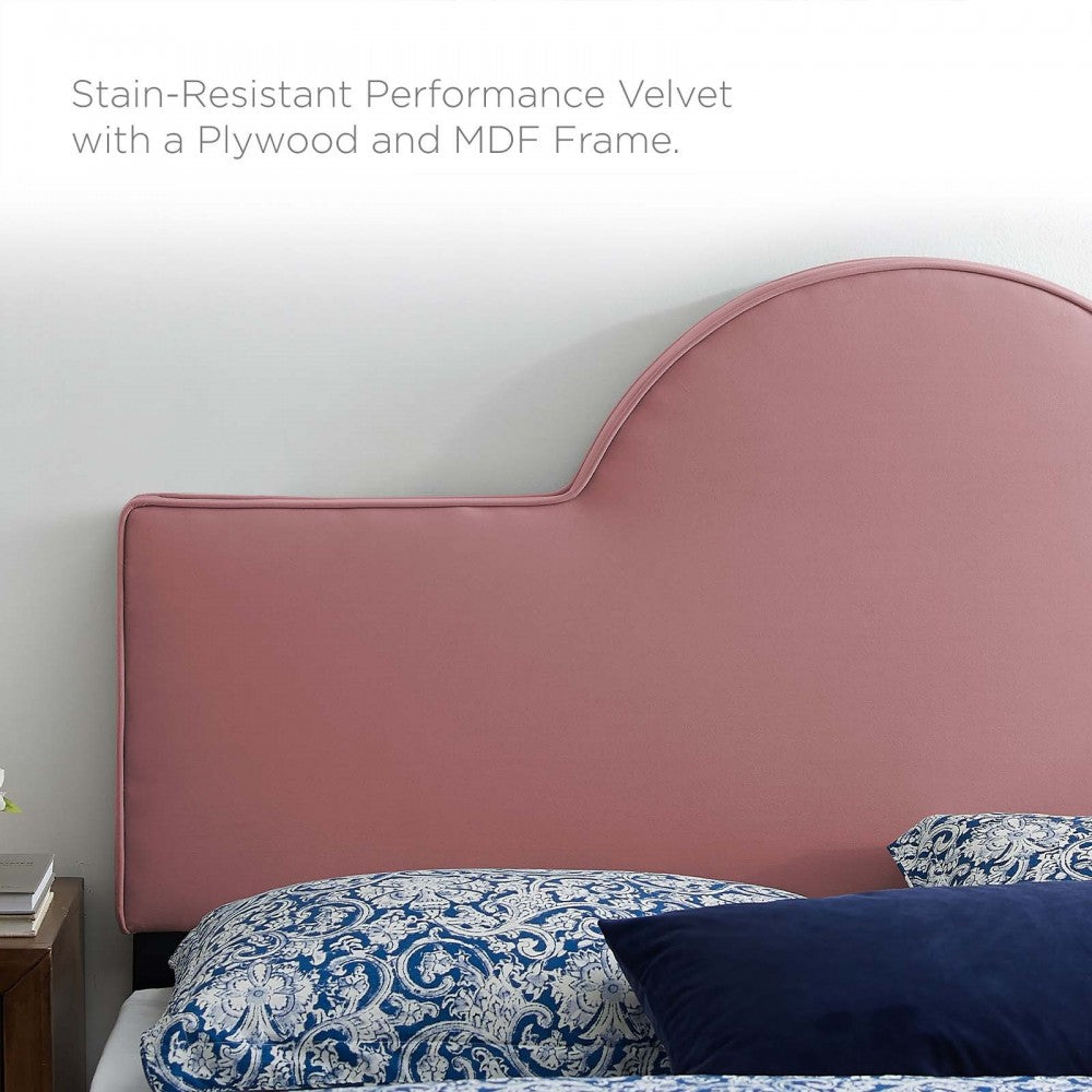 Dawn Twin Performance Velvet Headboard, Dusty Rose