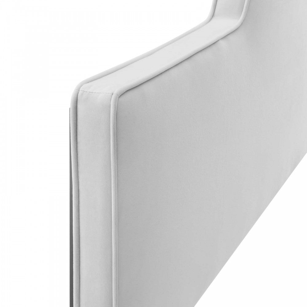 Dawn Twin Performance Velvet Headboard, Light Gray