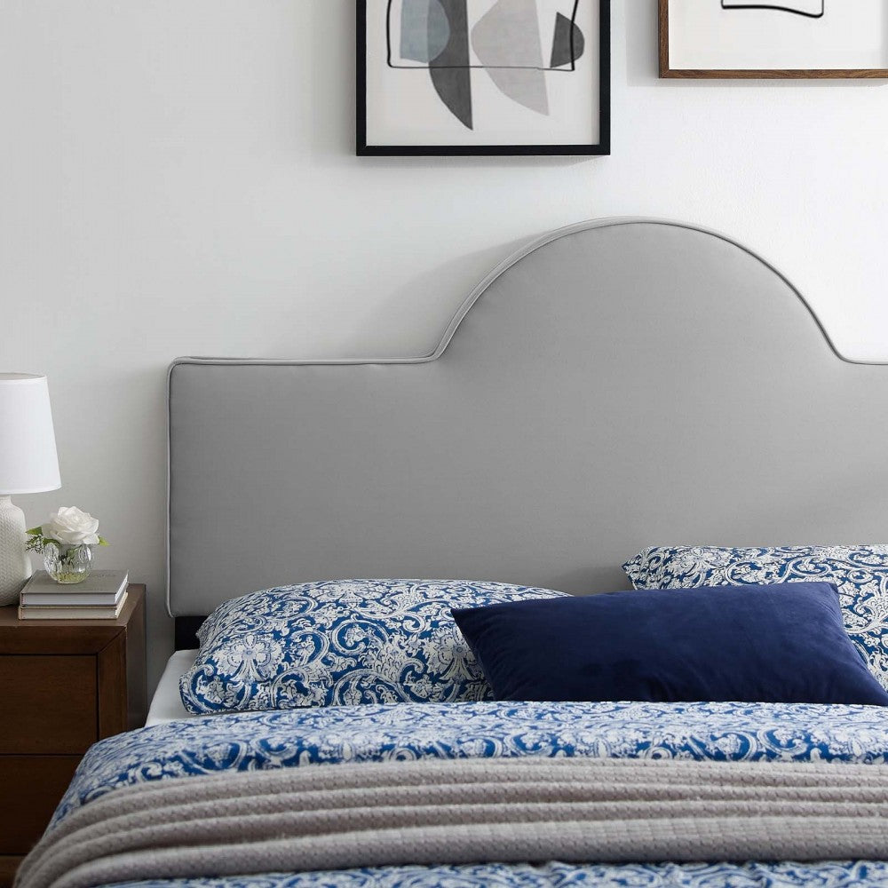 Dawn Twin Performance Velvet Headboard, Light Gray