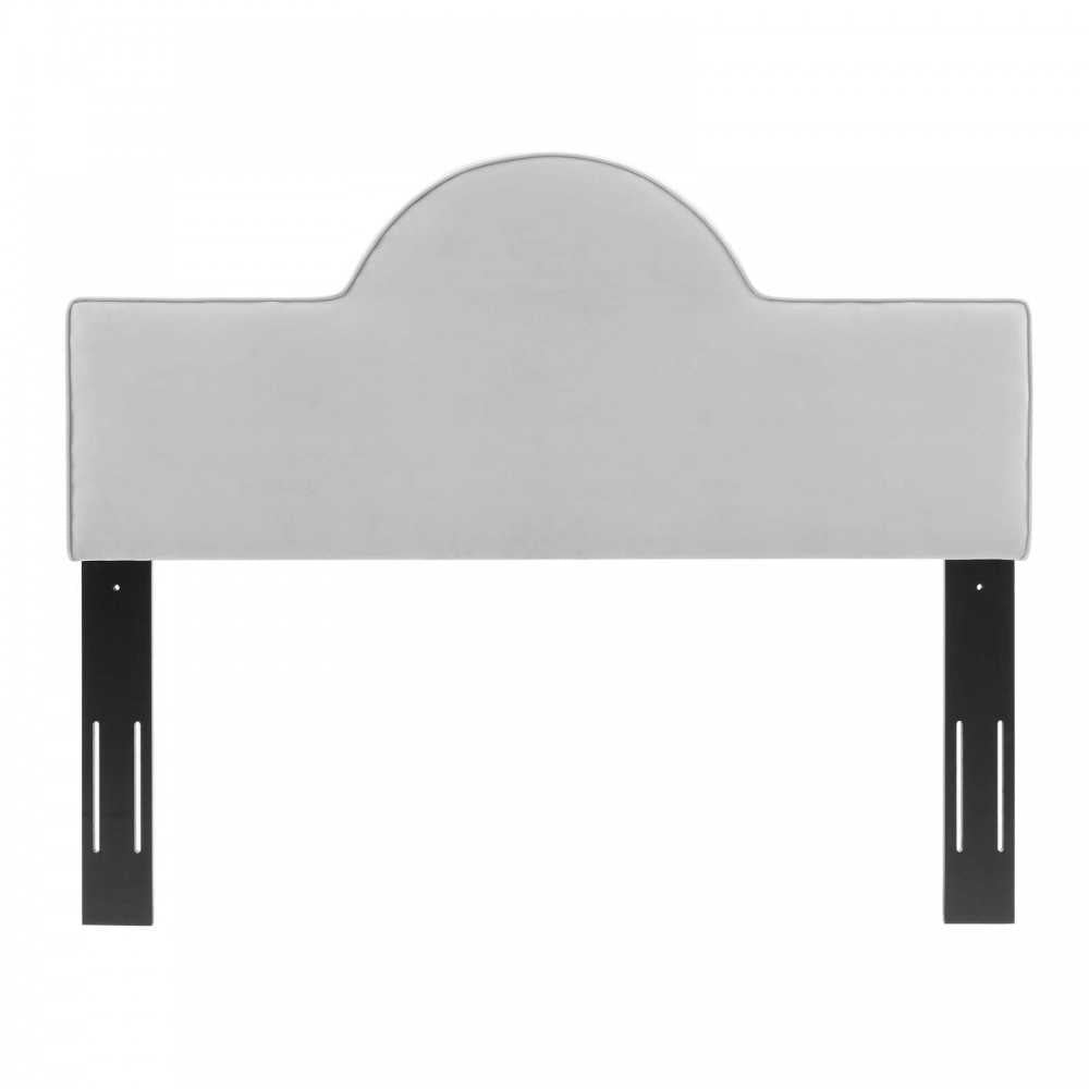 Dawn Twin Performance Velvet Headboard, Light Gray