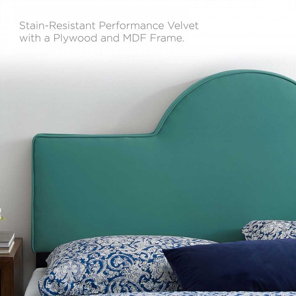 Dawn Twin Performance Velvet Headboard, Teal