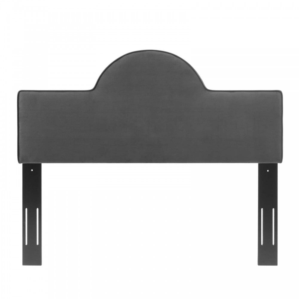 Dawn Twin Performance Velvet Headboard, Charcoal