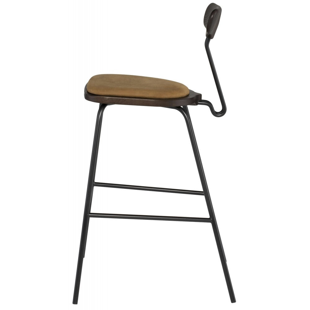 Dayton Umber Tan Leather Bar Stool