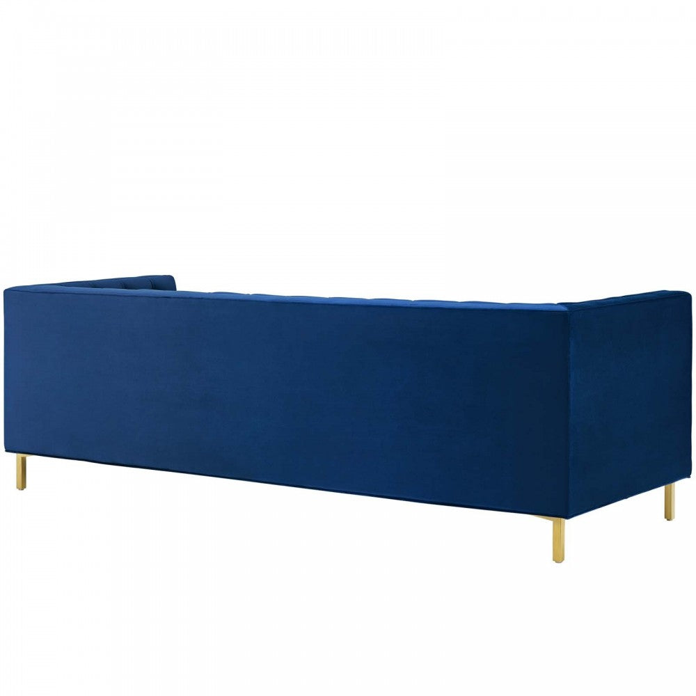 Delight Tufted Button Performance Velvet Sofa, Navy