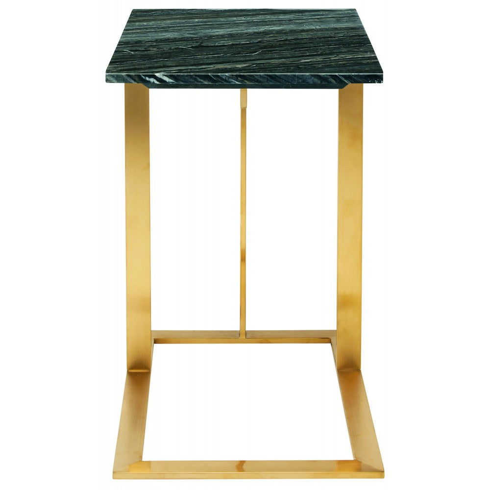 Dell Black Wood Vein Stone Side Table, HGNA287