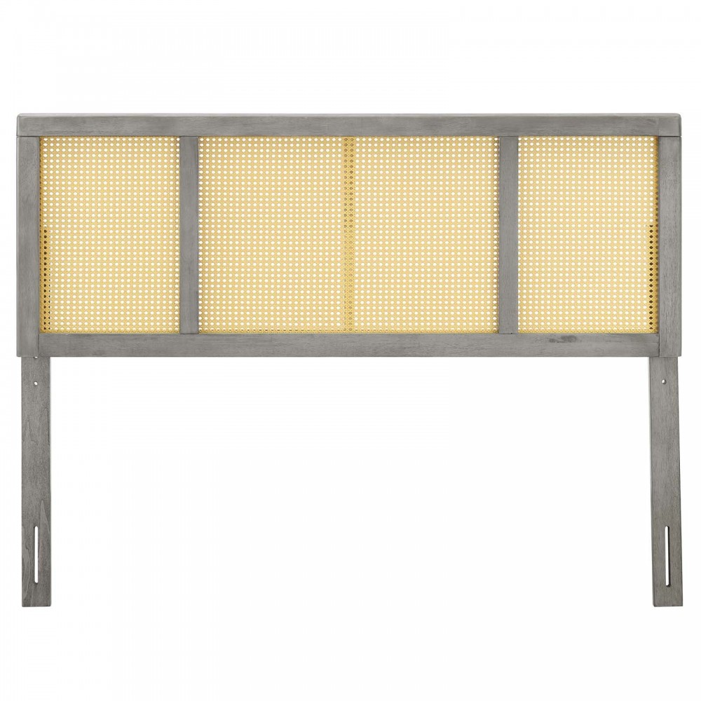 Delmare Cane King Headboard, Gray