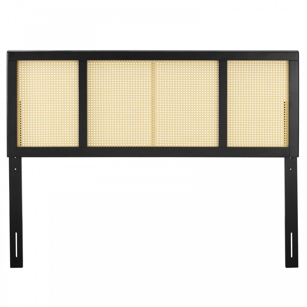 Delmare Cane King Headboard, Black